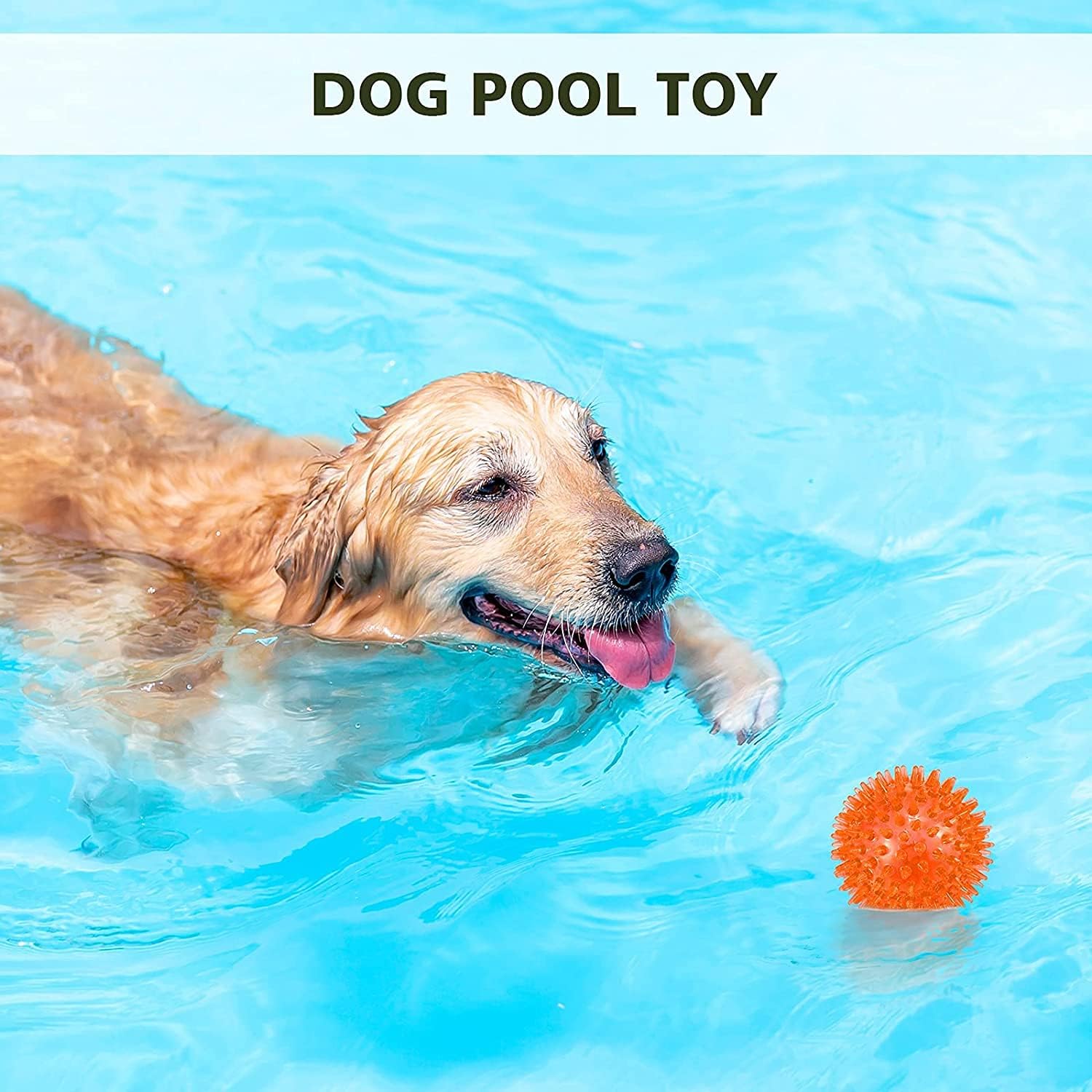 6 Pack 2.5” Squeaky Dog Toy Balls, Floating Dogs Pool Balls, Spiky Dog Balls, Durable Interactive Fetch Toys for Puppy, Dog Chew Toys for Teething (2.5", Small Dog)