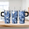 thumbnail image 2 of Camo 20oz Stainless Steel Tumbler with Handle and Straw – Insulated Travel Cup with Sliding Lid, 360° Full Wrap Printed Mug for Home, Outdoor & Sports Use, Camouflage, 2 of 6