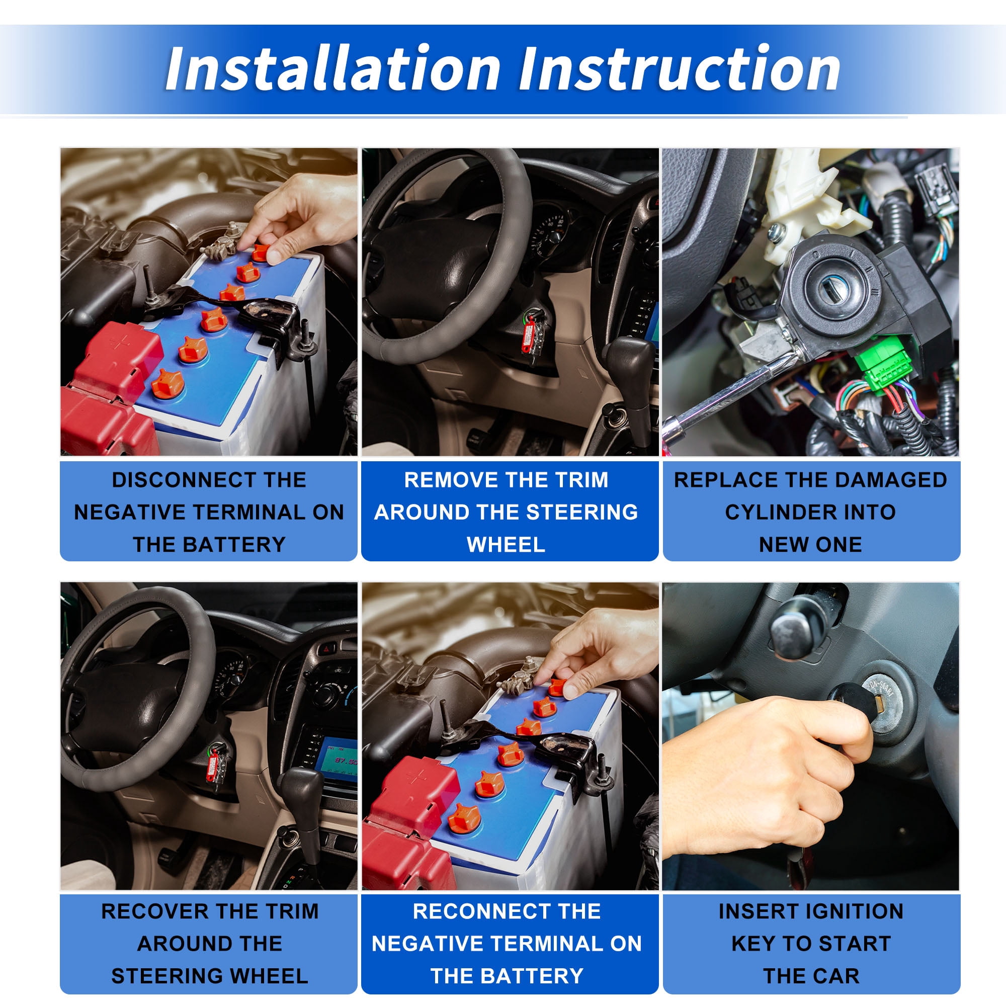Unique Bargains Ignition Lock Cylinder and Door Lock for Chevrolet Express Van 2001-2007