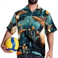 thumbnail image 4 of Platypus Men's Short Sleeve Poplin Shirts, Casual Printed Button Down Tops for Summer Beach, Unisex with Spread Collar, 4 of 6