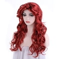 thumbnail image 2 of HairWiz Women's Long Curly Red Synthetic Wavy Hair Mermaid Cosplay Wigs (Adult Size), 2 of 6