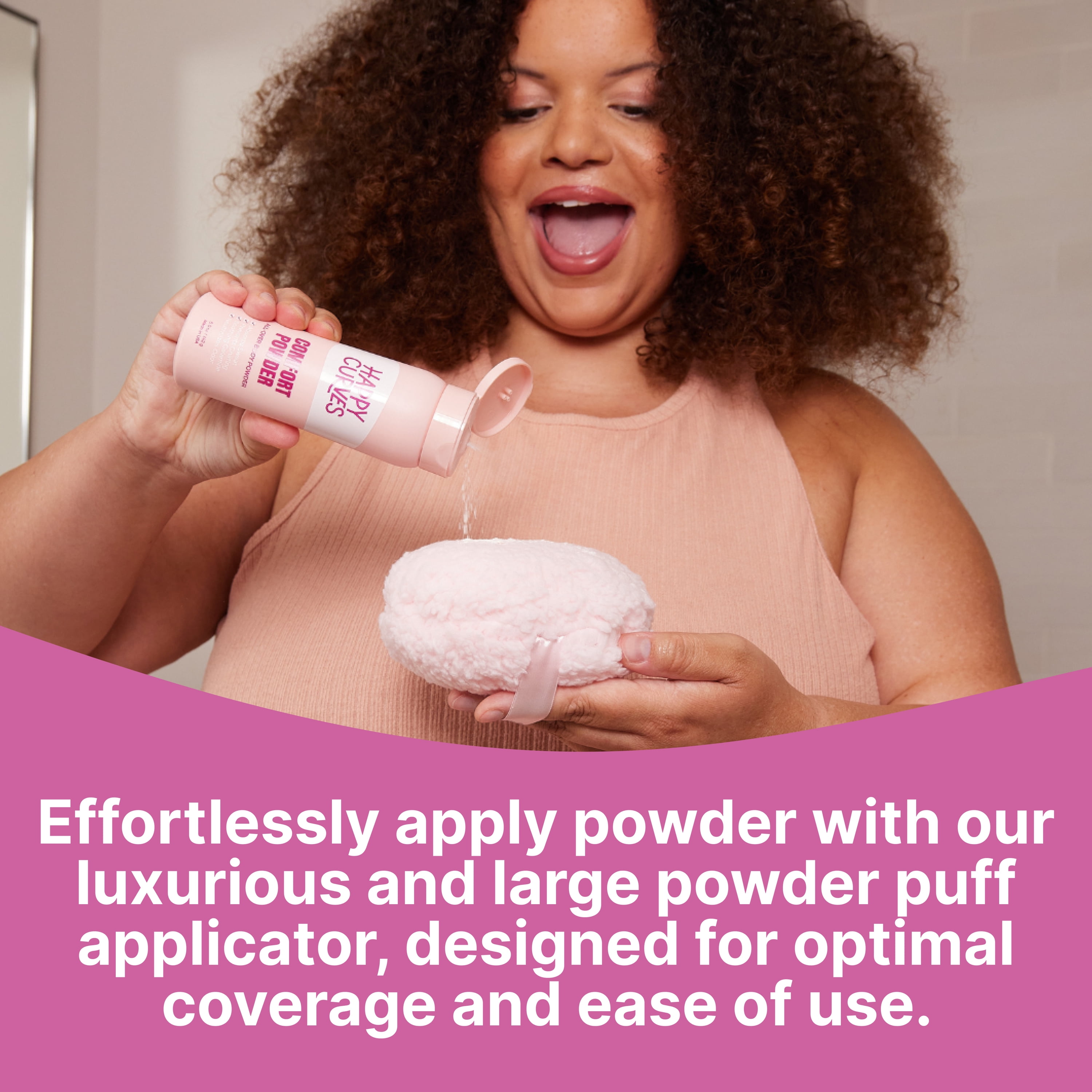 (2 pack) Happy Curves Dusting Powder Body Applicator Puff for Women