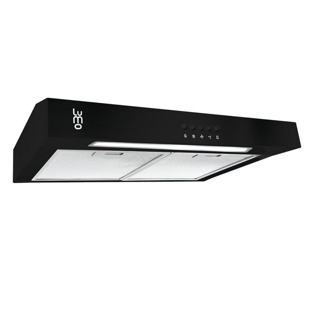 Campana Cocina Extractora de Pared 60 cm Acero Inox Luz Led negro 60 cm