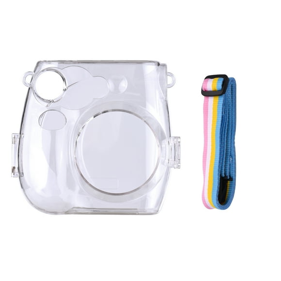 TFixol Instant Camera Transparent Protection Case with Rainbow Lanyard Replacement for Fujifilm Instax Mini 7s/7c