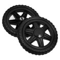thumbnail image 4 of Masteelf 2pcs Shopping Cart Wheels Replacements Black Rubber Wheels Foldable Utility Cart Replacement Wheel Rolling Cart Parts Accessories Heavy Duty Plate Casters, 4 of 7