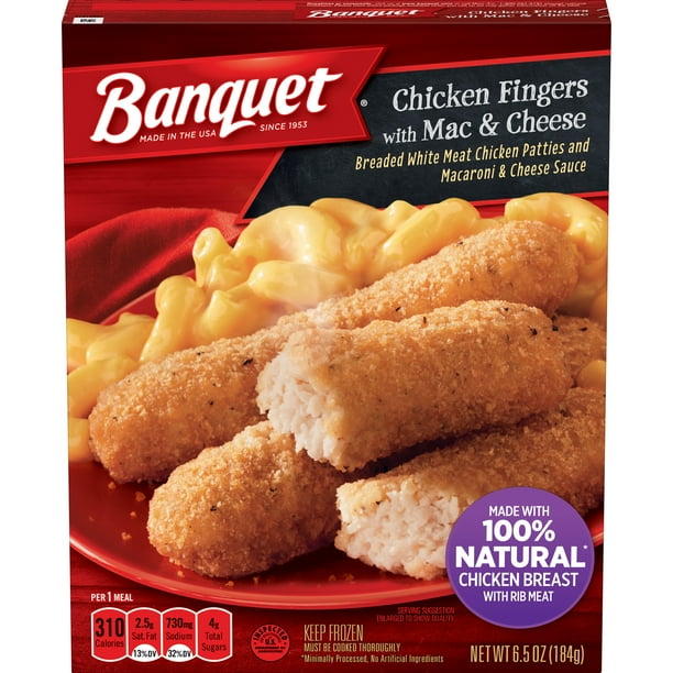 Banquet Basic Chicken Fingers Frozen Single Serve Meal 6.5 Ounce