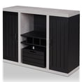 thumbnail image 1 of Bowery Hill Industrial Wood Wine Rack Buffet in Black and Cement, 1 of 5