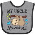 thumbnail image 3 of Inktastic My Uncle Loves Me with Sloth and Hearts Boys or Girls Baby Bib, 3 of 4