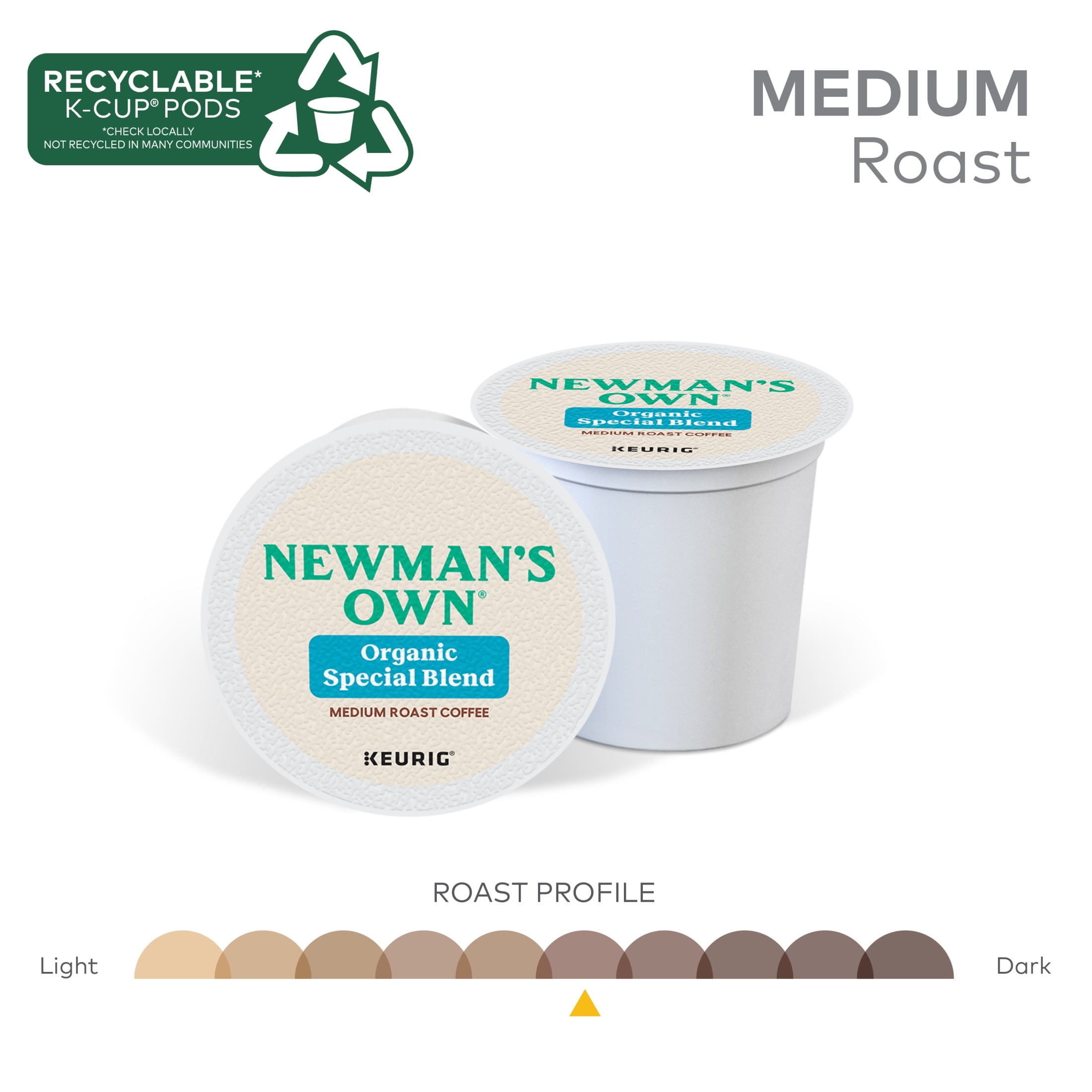 Newman's Own Organics Special Blend K-Cup Coffee Pods, Medium Roast, 48 Count for Keurig Brewers
