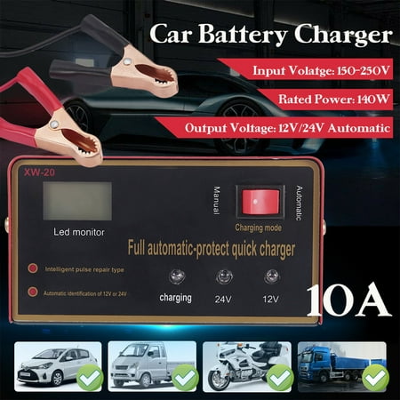 Maintenance-Free Battery Charger 12V/24V 10A 140W Output For Electric Car BEST