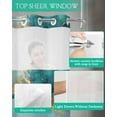 thumbnail image 4 of No Hook Shower Curtains with Snap in Liner, Teal Marble Waterproof Fabric Shower Curtain, Impressionist Ink Painted Abstract Double Layers & See-Through Top Window Bathroom Curtains 66''x72'', 4 of 6