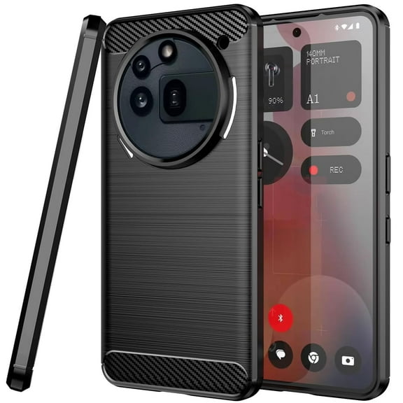 CoverON For Nothing Phone 3a Pro Phone Case, Slim Lightweight TPU Minimal Cover Carbon Fiber, Black