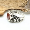 thumbnail image 2 of Silver Handmade Ring 925k Sterling Silver Red Square Shape Carnelian GemStone Ring Men's Ring with Round Stones Outstanding Gift KCR023, 2 of 7