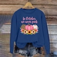 thumbnail image 2 of Women's Halloween Hoodless Sweatshirt Pullover Long Sleeve Casual Crewneck for Daily Autumn Winter Fashion Tops Women Blue S, 2 of 4