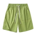 thumbnail image 2 of Mens Gym Shorts Summer Casual Cropped Pants Beach Bermuda Nylon Shorts Outwear Green XXXXL, 2 of 7