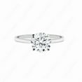 thumbnail image 3 of Cora Jewellery 2CT Round Moissanite Bridge Diamond Solitaire Engagement Ring For Women, 10K White Gold, 3 of 5