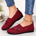 thumbnail image 4 of Women's Breathable Mesh Shoes Casual Trendy Flower Embroidery Shoes Slip-On Soft Sole Non-Slip Shoes Mesh Bottom Shallow Mouth Walking Shoes, 4 of 10