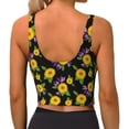 thumbnail image 3 of Fotbe Daisies Flowers Pattern Womens' Sports Bra Longline Wirefree Padded with Medium Support Sports Moisture-Wicking Workou Vest,Tank Top-Medium, 3 of 9