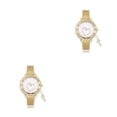 thumbnail image 3 of stanreset Stainless Steel Women Wristwatch Portable Glossy Rhinestone Round Anti-rust Anti-corrosive Girls Watch Birthday Gift Key Key 2Set, 3 of 6