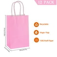thumbnail image 2 of AZOWA Medium Gift Bags Pink Kraft Paper Bags with Handles (10.6 x 8.7 x 4.3 in, 12 CT), 2 of 8