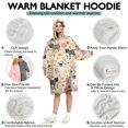 thumbnail image 5 of Wearable Oversized Blanket,Pugs and Pioneer Flower Wearable Blanket Hoodie for Adults,Cozy Hooded Blankets with Super Pockets,Super Warm Fuzzy Pullover for Women & Men, 5 of 6