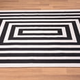 thumbnail image 4 of Abani Parker Collection Machine Washable 8' x 10' Black Cream Rectangles Area Rug, 4 of 9