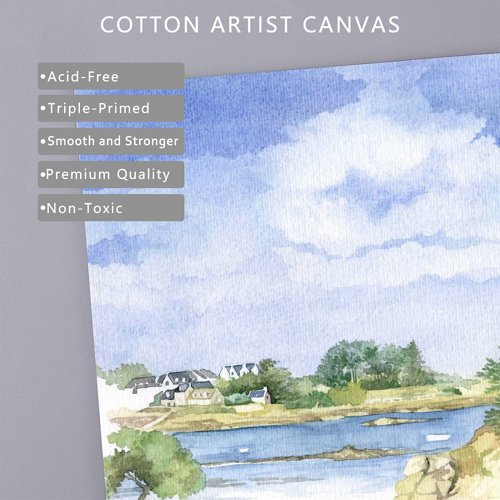 12 pc Painting Canvas Panel Drawing Boards Rectangle Canvas Panels for DIY Art Painting White 25x20x0.3cm
