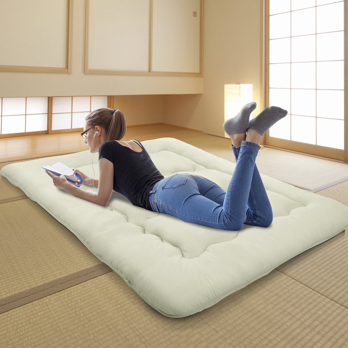 Docred Floor Mattress Japanese Style Futon Mattress Portable Camping