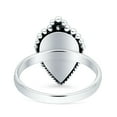 thumbnail image 3 of Petite Dainty Statement Fashion Pear Black Onyx Ring Band 925 Sterling Silver Size 9, 3 of 5