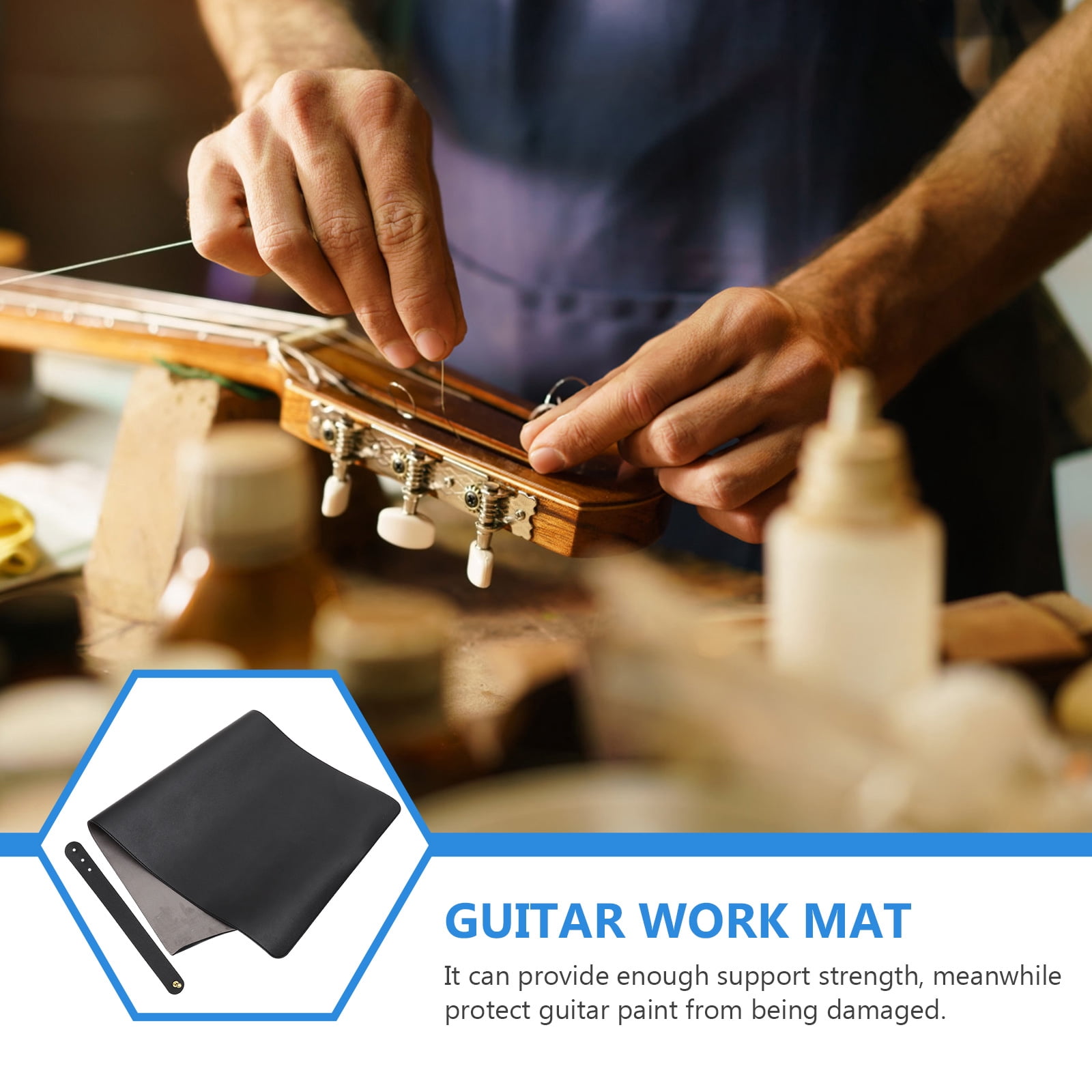 Yongwei Pro Guitar Work Mat & Neck Rest Set - Black