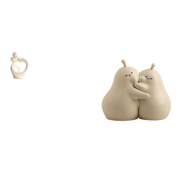 Colección De Esculturas Artísticas De Resina Para Escritorio, Mueble, Decoración Del Hogar, Regalo De Aniversario Con Sujetalibros De Cerámica De Pera Abrazable, Adorno De Estantería De