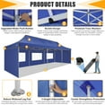 thumbnail image 2 of COBIZI 10x30 Heavy Duty Pop up Canopy Tent with 5 Waterproof Walls, UPF 50+ Protection, Roller Bag, Adjustable Heights, and 4 Sand Bags,Dark Blue (Enhanced Hexagonal Frame), 2 of 10