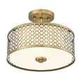 thumbnail image 5 of Trade Winds Hutchins Semi-Flush Mount Ceiling Light in Natural Brass, 5 of 6