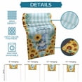 thumbnail image 6 of Sunflower Gnomes Table Runner 70 Inches, Summer Botanical Floral Teal Striped Bed Runner Dresser Scarves Tabletop for Indoor Outdoor Parties/Ceremony/Banquet, 13" x 70", 6 of 9