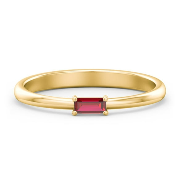 East-West Baguette Ring - Peridot (August)