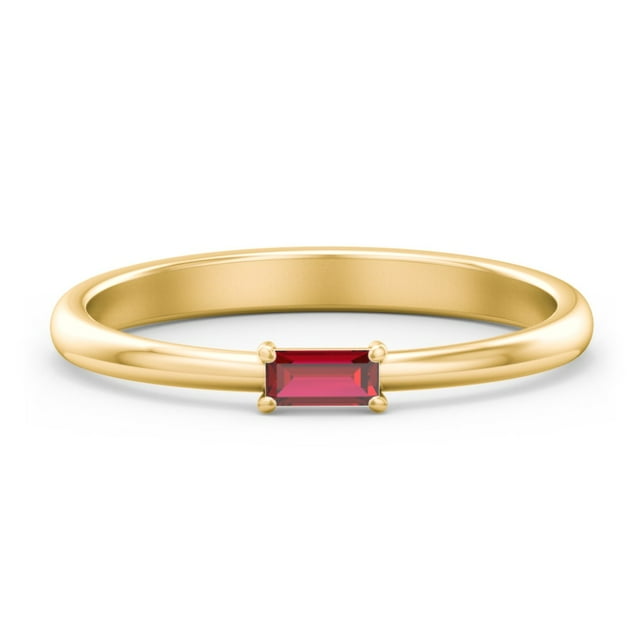 Bague Baguette Est-Ouest - Saphir Bleu (Septembre)