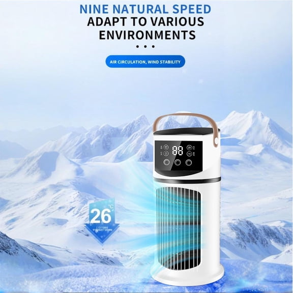 Portable Air Conditioners Fan, 3-In-1 Evaporation Low Noise Portable 2.0 USB Rechargeable 8H Conditioner Cooling Fan Windowless Cooler Mini Conditioners Fan for Camping Bedroom Offiece