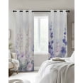thumbnail image 3 of Lavender Blackout Curtains 90 Inches Long for Bedroom, Pastoral Pastel Purple Pink Wildflower Thermal Insulated Room Darkening Black Out Window Curtain Panels Grommet Drapes for Living Room, 3 of 8