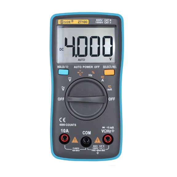Portable LCD Screen Digital Multimeter 4000 Counts Current Voltage Ohm Tester Auto Range Ammeter ZT100