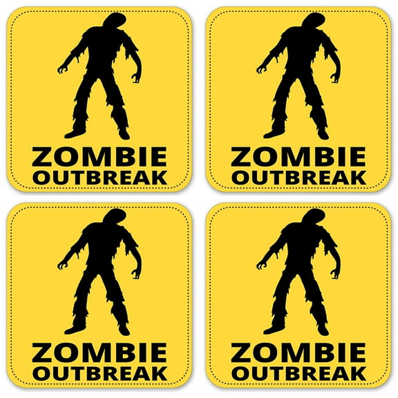 Vinyl Drink Coasters - Set of 4 - Zombie Outbreak