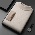 thumbnail image 3 of Suéter de hombre de una pieza de terciopelo de cuello medio alto Otoño e Invierno Camisa de manga larga de punto puro engrosada, 3 of 5