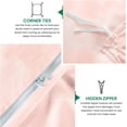 thumbnail image 3 of 3-PCs Duvet Cover Set, Luxury 500-Thread Count Egyptian Cotton Zipper Closure Quilt Cover - Queen Size ( 90" x 90" ) Inches, (Baby Pink), 3 of 4