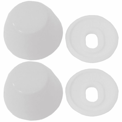503 3145 White Round Plastic Snap On Toilet Bolt Caps