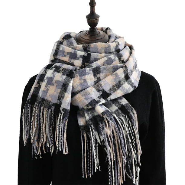 Bufanda de otoño invierno para mujer, bufanda Sugezi de flujo clásico, cálida bufanda a cuadros MFZFUKR CPB-YY184-2
