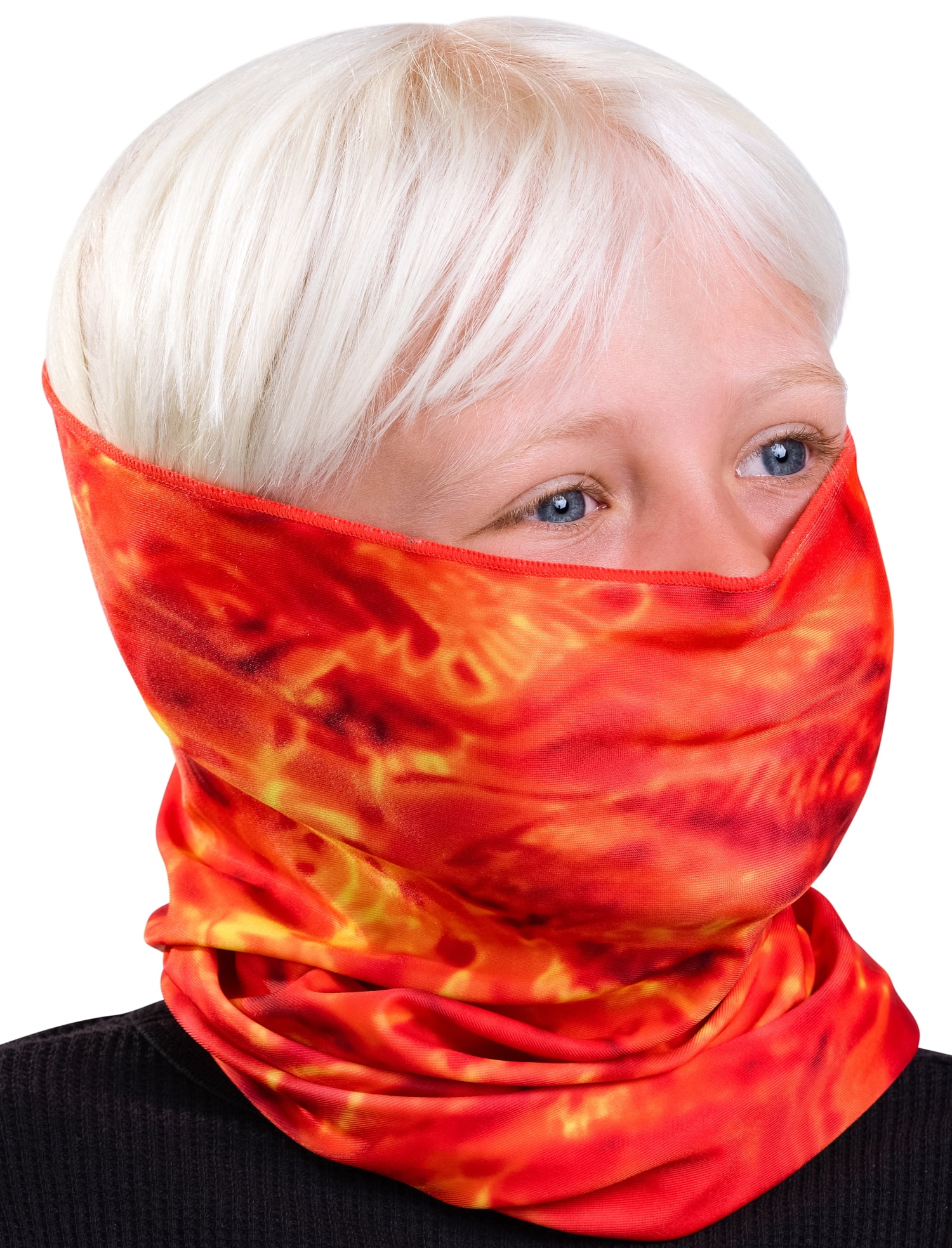 6PCS Neck Gaiter Bandanas Kids Face Covering Mask Scarf Headband Drawstring Elastic Balaclavas Wind UV Protection 