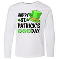 thumbnail image 3 of Inktastic Happy St. Patrick's Day Green Hat and Clovers Long Sleeve Youth T-Shirt, 3 of 5