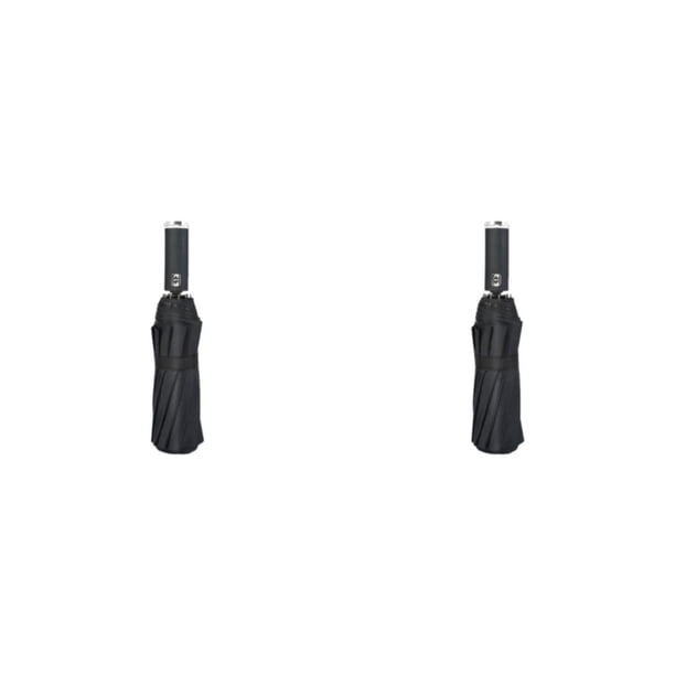 Inteprter Paraguas plegable inverso completamente automático, 10 varillas, rayas reflectantes, sombrilla , sombrilla a prueba de sol, sol, día LED/Negro 2piezas