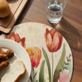 thumbnail image 3 of Burnt Orange Spring Floral Round 13 Inch Placemats Set of 4, Summer Botanical Tulip Vintage HeatResistant Non Slip Place Mats for Dining Table, Wipeable Braided Kitchen Table Mats for Housewarming, 3 of 9