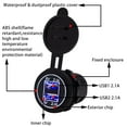 thumbnail image 3 of [5 Pack] 12V USB Outlet, Dual USB Quick Charger Socket Waterproof Power Outlet 12V/24V 2.1A & 2.1A for Car Golf Cart Boat Marine Bus Truck RV Marine Motorcycle, Blue LED C80, 3 of 3