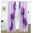 thumbnail image 2 of Coolnut Spring Lilac Purple Floral Blackout Curtain for Bedroom, 2 Panels Thermal Insulated Blackout Drapes Long Darkening Curtains with Grommets for Living Room 55 x 72 Inch, 2 of 5